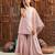 girls embroidered regular sequinned kurta with sharara & with dupatta (sha-pinkseq)
