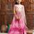 girls woven design flutter sleeves ready to wear lehenga & blouse with dupatta (l-magentashaded)