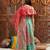 girls printed cold-shoulder sleeves ready to wear lehenga & blouse with dupatta (l-greenredmulti)