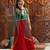 girls printed shoulder straps ready to wear lehenga & blouse with dupatta (l-greenbrocade)