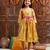 girls printed cotton fit & flare cotton ethnic dress (iw-yellowbrocade)