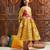 girls printed cotton fit & flare cotton ethnic dress (iw-yellowbrocade)