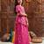 one shoulder floral printed top with skirt & waist belt (iw-pinkfoilggt)