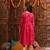 girls printed fit & flare georgette ethnic dress (iw-magentaggt)