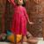 girls printed fit & flare georgette ethnic dress (iw-magentaggt)