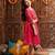 girls printed fit & flare georgette ethnic dress (iw-magentaggt)