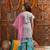 girls floral printed regular kurta with sharara & with dupatta (sha-bluepinkboota)