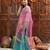 girls floral printed regular kurta with sharara & with dupatta (sha-bluepinkboota)