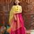 girls woven design ready to wear lehenga with blouse & dupatta (l-magentamirror)