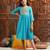 girls printed & embroidered fit & flare georgette ethnic dress (iw-turqfoilgota)