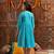 girls printed & embroidered fit & flare georgette ethnic dress (iw-turqfoilgota)