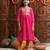 girls printed & embroidered fit & flare georgette ethnic dress (iw-gotamagenta)