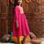 girls printed & embroidered fit & flare georgette ethnic dress (iw-gotamagenta)