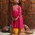 girls printed & embroidered fit & flare georgette ethnic dress (iw-gotamagenta)