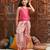 girls embroidered regular mirror work kurta with dhoti pants (dh-pinkpatra)