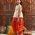 girls floral printed regular gotta patti kurta with dhoti pants (dh-orangeboota)