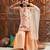 girls floral printed regular kurta with sharara & with dupatta (sha-peachmultifloral)