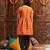 girls printed regular kurta with dhoti pants (dh-orangedobby)