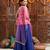 girls printed one shoulder ready to wear lehenga & blouse with dupatta (l-magentafoil)