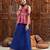 girls printed one shoulder ready to wear lehenga & blouse with dupatta (l-magentafoil)