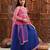 girls printed one shoulder ready to wear lehenga & blouse with dupatta (l-magentafoil)