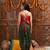 girls floral printed regular kurti with dhoti pants (dh-greenfoil)