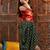 girls floral printed regular kurti with dhoti pants (dh-greenfoil)