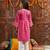girls magenta ethnic motifs printed regular kurta with pyjamas (ks-magentadobby)