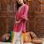 girls magenta ethnic motifs printed regular kurta with pyjamas (ks-magentadobby)