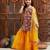 girls floral printed regular gotta patti kurta with sharara & dupatta (sha-magwhitefloral)