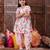 girls floral printed regular kurta with dhoti pants (dh-peachrose)