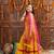 girls ethnic motifs printed regular mirror work kurta with sharara & dupatta (sha-yellowbooti)