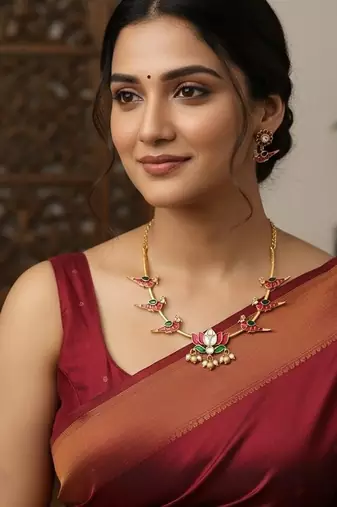 Multicolor gold plated stainless steel jewellery set