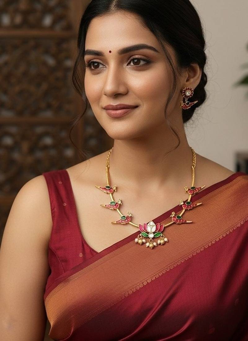 Multicolor gold plated stainless steel jewellery set