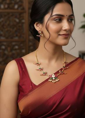 Multicolor gold plated stainless steel jewellery set 2