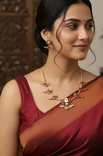 Multicolor gold plated stainless steel jewellery set
