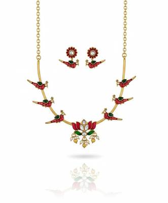 Multicolor gold plated stainless steel jewellery set 5