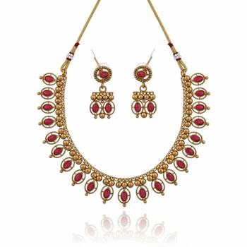 Red gold plated stainless steel jewellery set 2