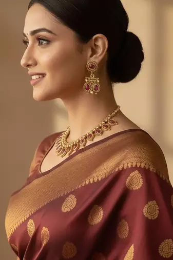Red gold plated stainless steel jewellery set