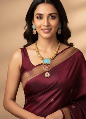 Multicolor gold plated stainless steel jewellery set 1