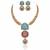Multicolor gold plated stainless steel jewellery set