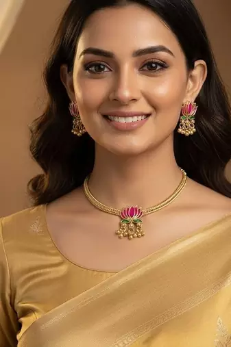 Gold gold plated stainless steel jewellery set