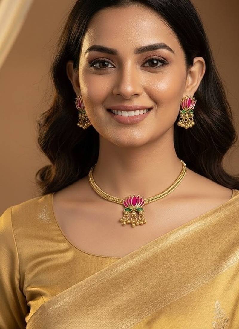 Gold gold plated stainless steel jewellery set