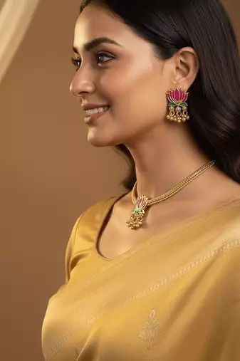 Gold gold plated stainless steel jewellery set