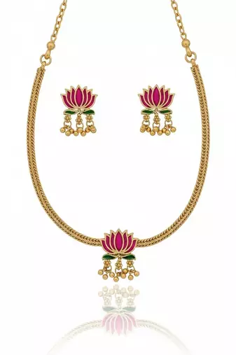 Gold gold plated stainless steel jewellery set