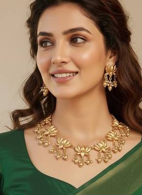 Gold gold plated stainless steel jewellery set 1