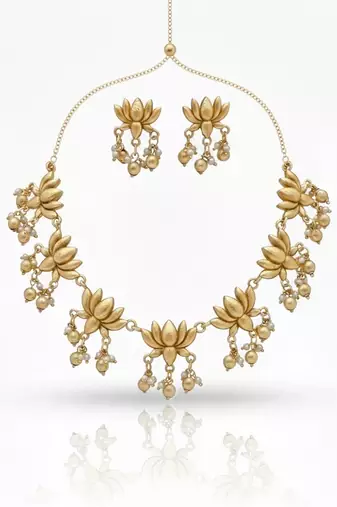 Gold gold plated stainless steel jewellery set