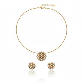 Gold gold plated stainless steel jewellery set 4