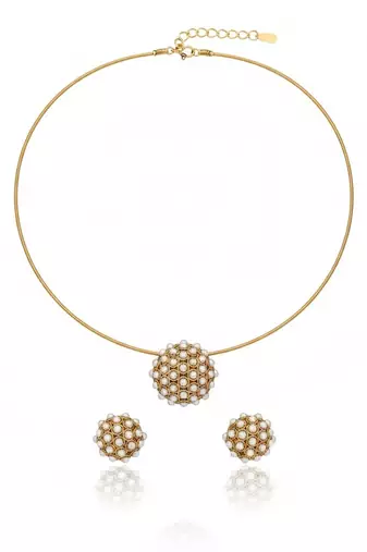 Gold gold plated stainless steel jewellery set