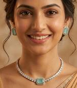 American diamond choker jewellery set - ideal for fashionable women's statement